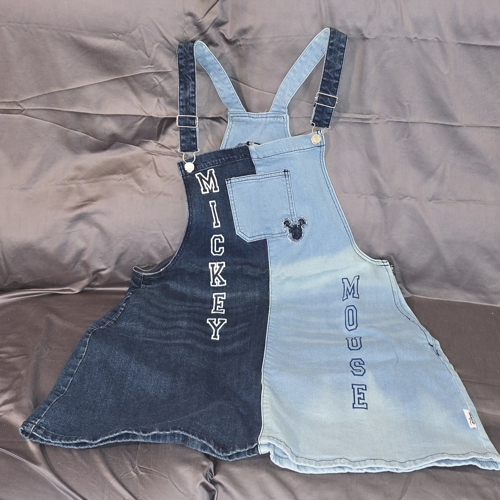 Disney Mickey Mouse Denim Mini Dress - Dark Blue and Light Blue
